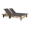 Image de Chaise longue L. 130 cm gris H. 87 cm en bambou non empilable non pliable