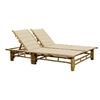 Image de Chaise longue H. 87 cm en bambou L. 130 cm beige non empilable non pliable