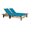 Image de Chaise longue en bambou bleu H. 87 cm L. 130 cm non empilable non pliable