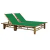 Image de Chaise longue pour 2 personnes avec coussins Bambou