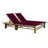 Image de Chaise longue en bambou L. 130 cm H. 87 cm rouge non empilable non pliable