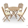 Image de Mobilier à Dîner d'Extérieur Pliable 5 pcs avec Coussins Salon de Jardin Table et Chaises Ensemble de Salle à Manger 3063962