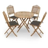Image de Mobilier à Dîner d'Extérieur Pliable 5 pcs avec Coussins Ensemble de Salle à Manger de Patio Salon de Jardin Table et 3063968