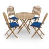 Image de 5-delige Tuinset inklapbaar met kussens bamboe3063970