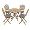 Image de Ensemble à manger d extérieur pliable 5pcs avec coussins Bambou
