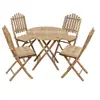 Image de Ensemble à manger d extérieur pliable 5pcs avec coussins Bambou