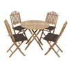 Image de Mobilier à Dîner d'Extérieur Pliable 5 pcs avec Coussins Salon de Jardin Table et Chaises de Salle à Manger Mobilier 3063983