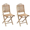 Image de Chaises pliables de jardin lot de 2 avec coussins Bambou