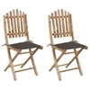 Image de Tuinstoelen 2 st inklapbaar met kussens bamboe3063995