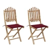 Image de Chaises pliables de jardin lot de 2 avec coussins Bambou
