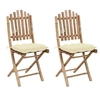 Image de Chaises pliables de jardin lot de 2 avec coussins Bambou