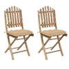 Image de Chaises pliables de jardin lot de 2 avec coussins Bambou