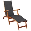 Image de Chaise longue d'extérieur repose-pied et coussin Acacia solide3064014