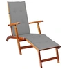 Image de Chaise longue d extérieur repose pied et coussin Acacia solide