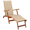 Image de Chaise longue d extérieur repose pied et coussin Acacia solide