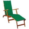 Image de Chaise longue d extérieur repose pied et coussin Acacia solide