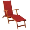 Image de Chaise longue d extérieur repose pied et coussin Acacia solide