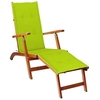 Image de Acacia Solide Chaise de Terrasse avec Repose-pied et Coussin Bain de Soleil de Terrasse Transat de Jardin Chaise 3064025