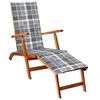 Image de Chaise longue d extérieur repose pied et coussin Acacia solide