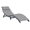Image de Chaise longue en acacia gris H. 51 cm L. 60 cm pliable
