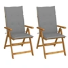 Image de Lot de 2 chaise exterieur pliable H. 111 cm en acacia bois
