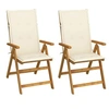 Image de Chaises inclinables de jardin lot de 2 et coussins Bois acacia