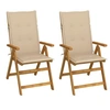 Image de Chaises inclinables de jardin lot de 2 et coussins Bois acacia