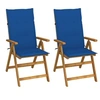 Image de Chaises inclinables de jardin lot de 2 et coussins Bois acacia