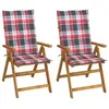 Image de Tuinstoelen 2 st verstelbaar met kussens massief acaciahout3064072