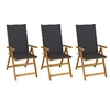 Image de Chaises pliables de jardin lot de 3 avec coussins Bois d acacia