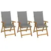 Image de Chaises pliables de jardin lot de 3 avec coussins Bois d acacia
