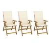 Image de Chaises pliables de jardin lot de 3 avec coussins Bois d acacia