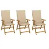 Image de Chaises pliables de jardin lot de 3 avec coussins Bois d acacia