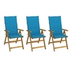 Image de Chaises pliables de jardin lot de 3 avec coussins Bois d acacia