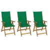 Image de Chaises pliables de jardin lot de 3 avec coussins Bois d acacia