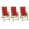 Image de Chaises pliables de jardin lot de 3 avec coussins Bois d acacia