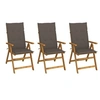 Image de Chaises pliables de jardin lot de 3 avec coussins Bois d acacia