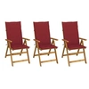 Image de Chaises pliables de jardin lot de 3 avec coussins Bois d acacia