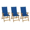 Image de Chaises pliables de jardin lot de 3 avec coussins Bois d acacia