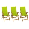Image de Chaises pliables de jardin lot de 3 avec coussins Bois d acacia