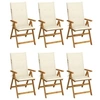 Image de Chaises pliables de jardin lot de 6 avec coussins Bois d acacia
