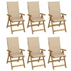 Image de Chaises pliables de jardin lot de 6 avec coussins Bois d acacia