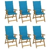 Image de Chaises pliables de jardin lot de 6 avec coussins Bois d acacia