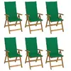 Image de Chaises pliables de jardin lot de 6 avec coussins Bois d acacia