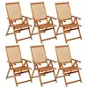 Image de Chaises pliables de jardin 6 pcs avec coussins Bois d'acacia