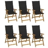 Image de Chaises pliables de jardin lot de 6 avec coussins Bois d acacia