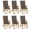 Image de Chaises pliables de jardin lot de 6 avec coussins Bois d acacia