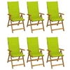 Image de Chaises pliables de jardin lot de 6 avec coussins Bois d acacia