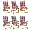 Image de Chaises pliables de jardin lot de 6 avec coussins Bois d acacia
