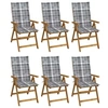 Image de Chaises pliables de jardin lot de 6 avec coussins Bois d acacia